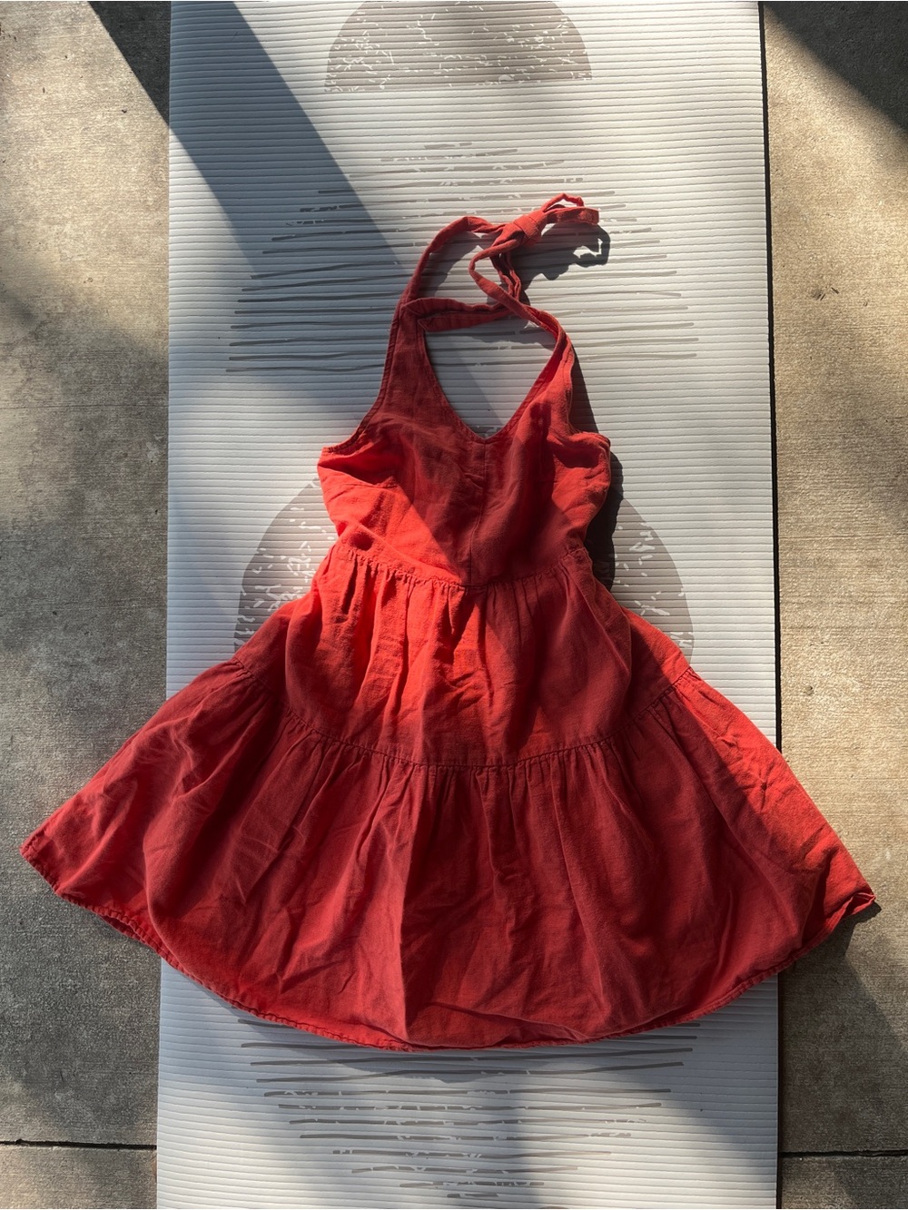 American Eagle Outfitters Burnt Orange Halter Tie Mini Dress